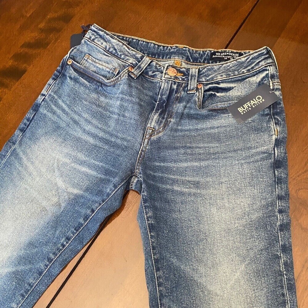 Buffalo David bitton Men's Relaxed  Straight Jeans pants Denim Vintage Wear New
